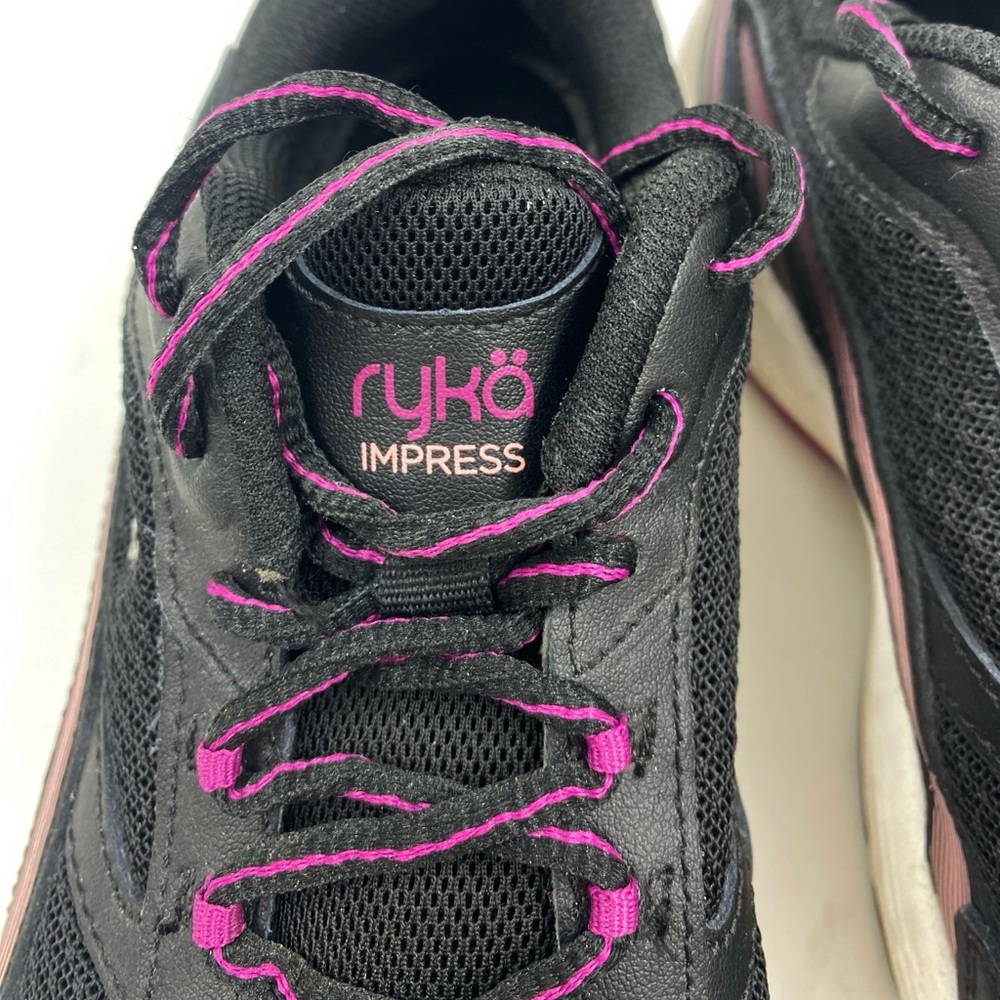 Ryka Impress Memory Foam Comfort Walking Sneakers 8 Black Purple EUC - Picture 3 of 7